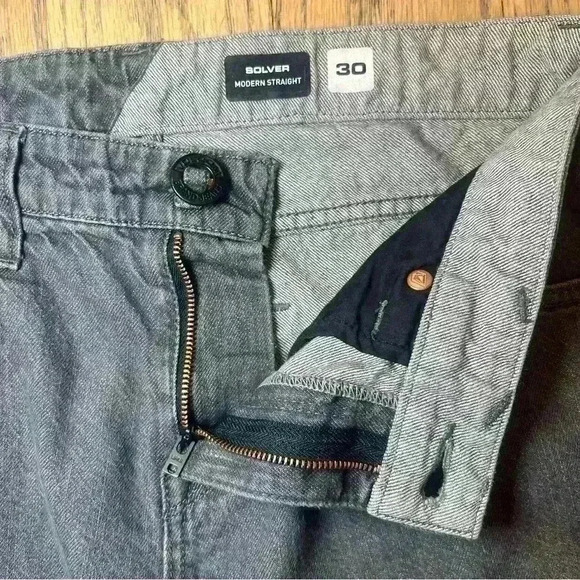 Volcom Men’s Solver Modern Straight Denim Jeans in Dark Gray Size 30 - Picture 9 of 12